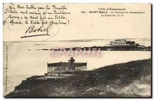 Cartes postales Cote d&#39Emeraude Saint Malo Le Tombeau de Chateaubriand Le Grand Be