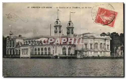 Cartes postales Enghien Les Bains Le Casino et le Theatre vu du Lac