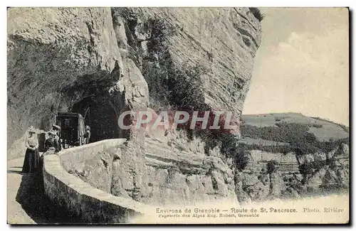 Ansichtskarte AK Environs de Grenoble Route de St Pancrace Caleche