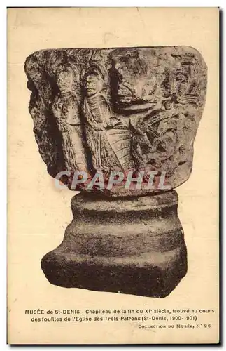 Cartes postales Musee de St Denis Chapiteau de la fin du siecle trouve au course des fouilles de I'Eglise des