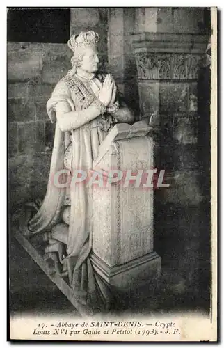 Cartes postales Abbaye de Saint Denis Crypte Louis par Gaule et Petitot