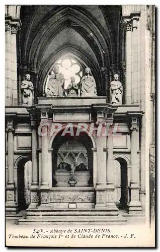Cartes postales Abbaye de Saint Denis Tombeau de Francois ler et de Claude de France
