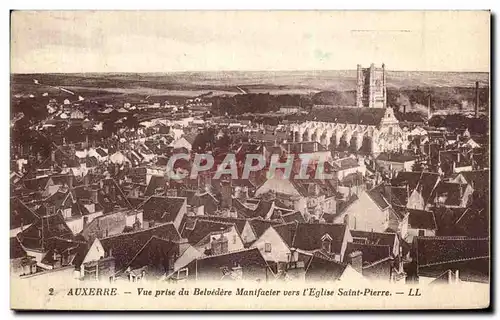 Cartes postales Auxerre Vue prise du Belvedere Manifacier vers l'Eglise Saint Pierre