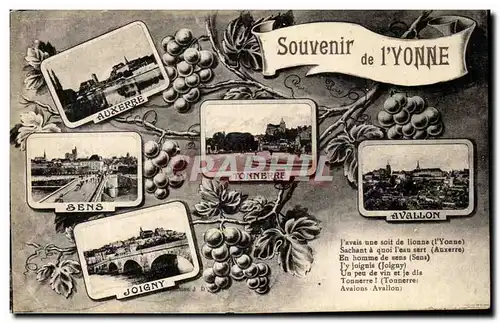 Cartes postales Auxerre Souvenir de l'Yonne Sens Joigny Avallon Tonnerre Sens Auxerre