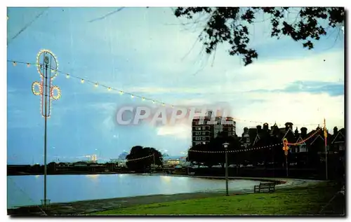 Cartes postales The Canoe Lake And South Parade Pier By Night Southsea