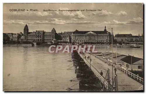 Cartes postales Coblenz Rhein Schiffbrucke Regierungsgebaude und Coblenzer