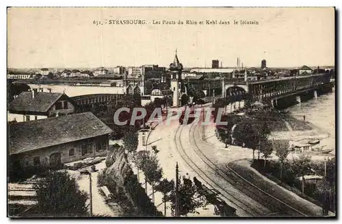 Ansichtskarte AK Strasbourg Les Ponts du Rhin et Kehl dans le Lointain