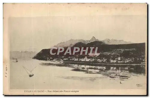 Cartes postales Evian les Bains Vue Generale Panoramique Bateaux