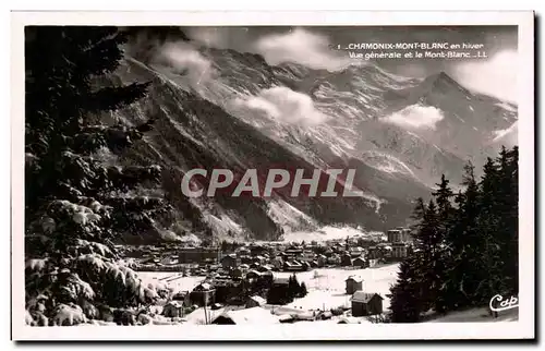 Ansichtskarte AK Chamonix Mont Blanc en Hiver Vue Generale et le Mont Blanc