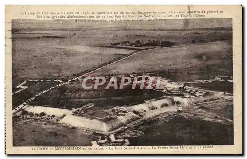 Cartes postales Le Camp De Mourmelon Vu En Avion Le Fort Saint Hilaire La ferme Militaria