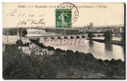 Cartes postales Tours Vue Generale Rives De Pont Bonaparte