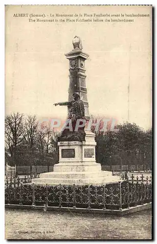 Ansichtskarte AK Albert Le Monument De La Place Faidherbe Avant Le Bombardement Militaria