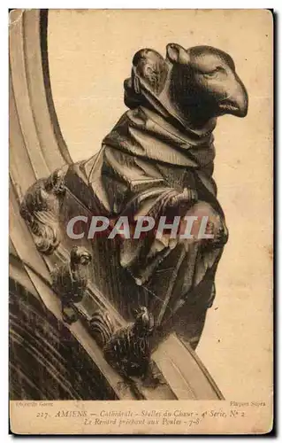 Cartes postales Amiens Cathedrale Stalles Du Choeur Serie Le Poules