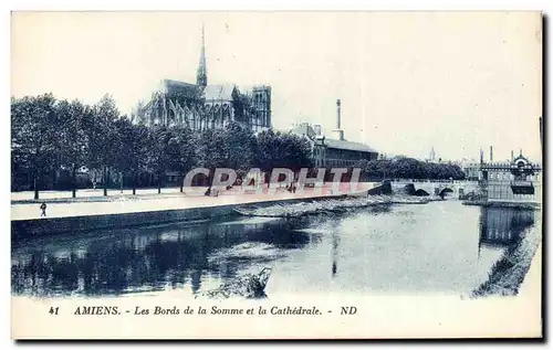 Cartes postales Amiens Les Bords De La Somme Et La Cathedrale