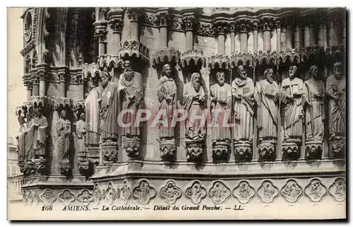 Cartes postales Amiens La Cathedrale Detail Du Grand Porche