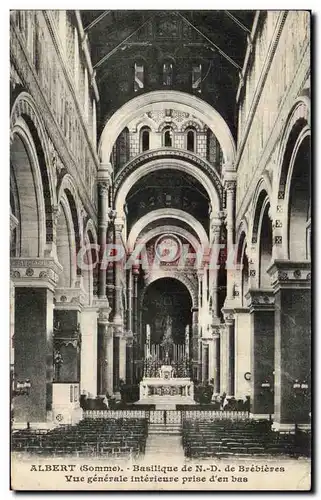 Cartes postales Albert Basilique de Brebieres Vue generale interieure prise d'en bas