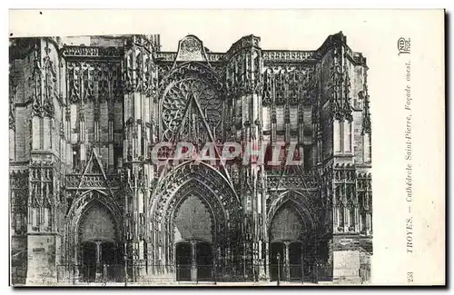 Cartes postales Troyes Cathedrale Saint Pierre Facade Ouest