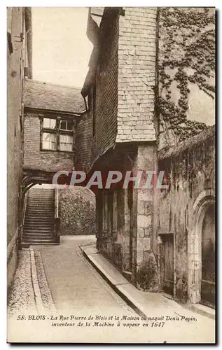 Cartes postales Blois La Rue Pierre De Blois Et La Maison Ou Naquit Denis Papin