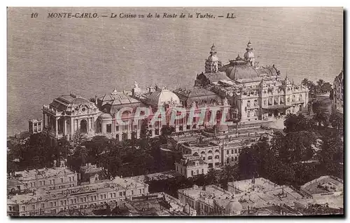 Cartes postales Monte Carlo Le Casino vu De La Route De La Turbie