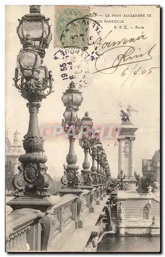 Cartes postales Paris Le Pont Alexandre III Vue Partielle