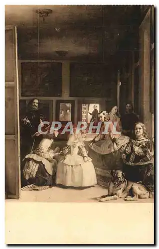 Cartes postales Las Meninas Velazquez Museo Del Prado Madrid Nains