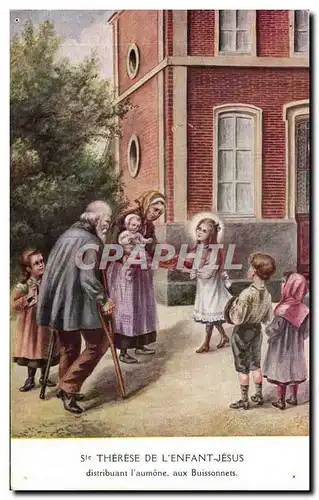 Cartes postales Ste Therese De L'Enfant Jesus distribuant l'aumone aux Buissonnets Lisieux