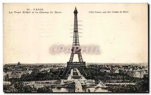 Ansichtskarte AK Paris La Tour Eiffel et le Champ de Mars