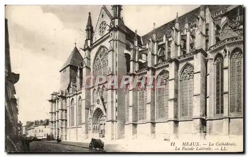 Ansichtskarte AK Meaux La Cathedrale La Facade Laterale