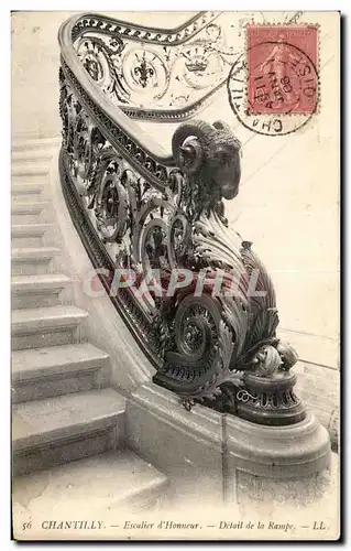 Cartes postales Chantilly Escalier d&#39Honneur Detail de la Rampe Mouton