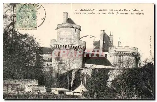 Cartes postales Alencon Ancien Chateau des Ducs d'Alencon Tours couronnees du