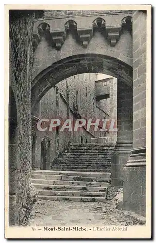 Cartes postales Mont Saint Michel L'Escalier Abbatial