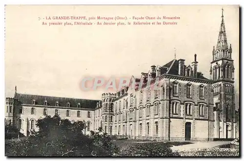 Cartes postales La Grande Trappe Pres Mortagne Facade Ouest du Monastere Au Premier Plan l'Abbatiale