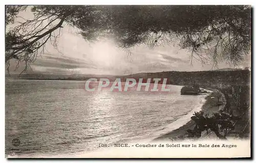 Cartes postales Nice Coucher De Soleil Sur La Baie Des Anges