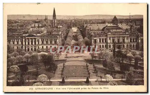 Cartes postales Strasbourg Vue vers l&#39Universite prise du Palais du Rhin