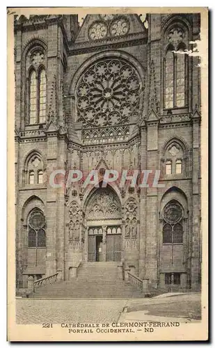 Cartes postales Cathedrale De Clermont Ferrand Portail Occidental