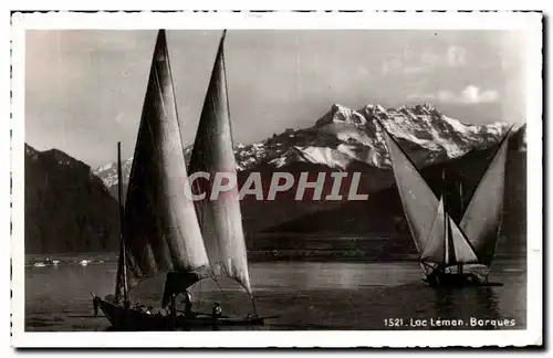 Cartes postales Lac Leman Barques Bateaux Suisse