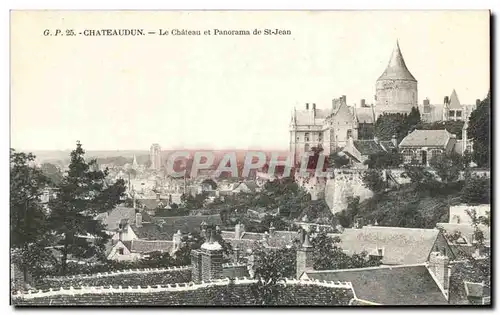 Cartes postales Chateaudun Le chateau et Panorama de St Jean