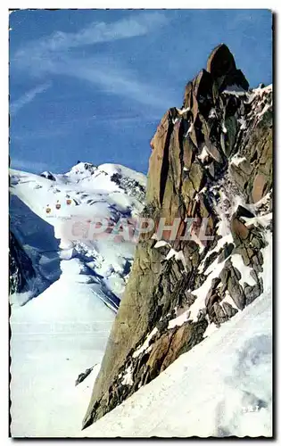 Moderne Karte Chamonix Mont Blanc Telepherique de l&#39Aiguille du Midi