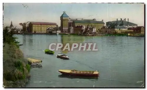 Moderne Karte Corbeil La Seine et les Grandes Moulins