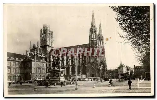 Cartes postales moderne Rouen Place de l&#39Hotel de Ville Eglise St Ouen