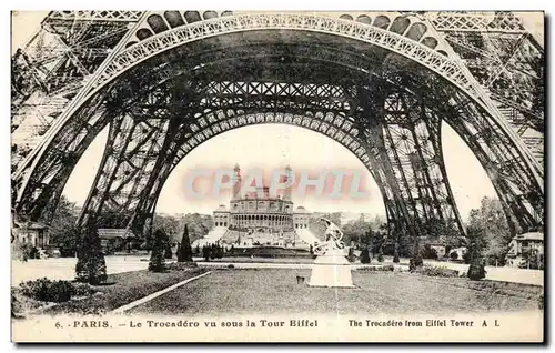 Ansichtskarte AK Paris Le Trocadero vu sous la Tour Eiffel