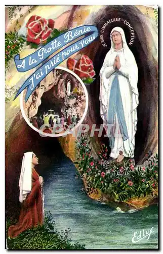 Cartes postales Lourdes L&#39Apparition et la Grotte Miraculeuse