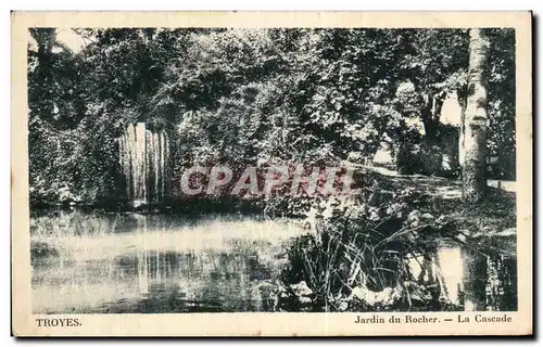 Cartes postales Troyes Jardin du Rocher La cascade