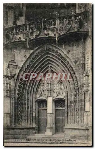 Cartes postales Niort Portail de L&#39Eglise Notre Dame