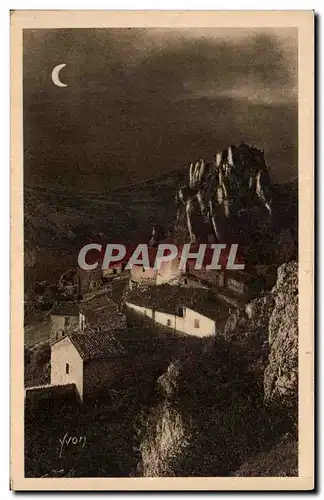 Cartes postales La Douce France Paysges Et Pierres De Provence Clair De Lune Sur Le Village De Rougon