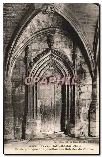 Cartes postales La Chaise Dieu Porte Gothique A La Jonction Des Galeries Du Cloitre