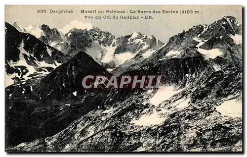 Cartes postales Dauphine Massif Du Pelvoux La Barre Des Ecrins Vue Du Col Du Galibler