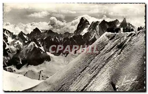 Ansichtskarte AK Chamonix Mont Blanc Le Plus Haut Telepherique Du Monde L&#39Aiguille Du Midi Jorasses Et L&#39Ai