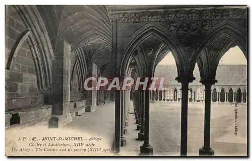 Cartes postales Mont St Michel Abbaye Cloitre Et Lavatorium