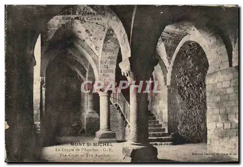 Cartes postales Mont St Michel la Crypte de L'Aquilon